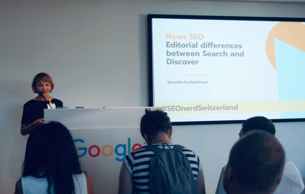 SEOnerdSwitzerland at Google Zurich: speaker Veronika Kuchynskaya