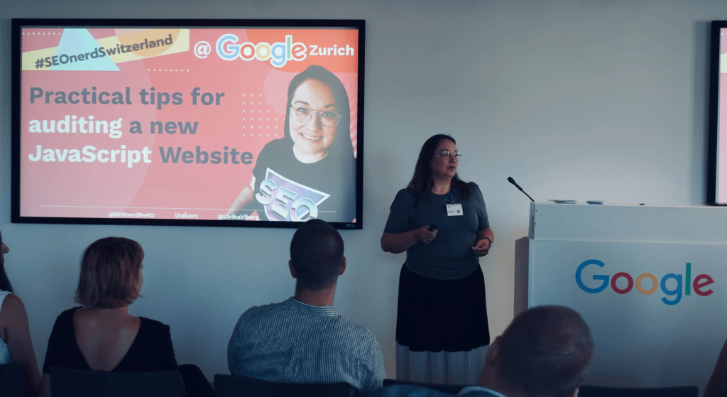 SEOnerdSwitzerland at Google Zurich: speaker Ulrika Viberg
